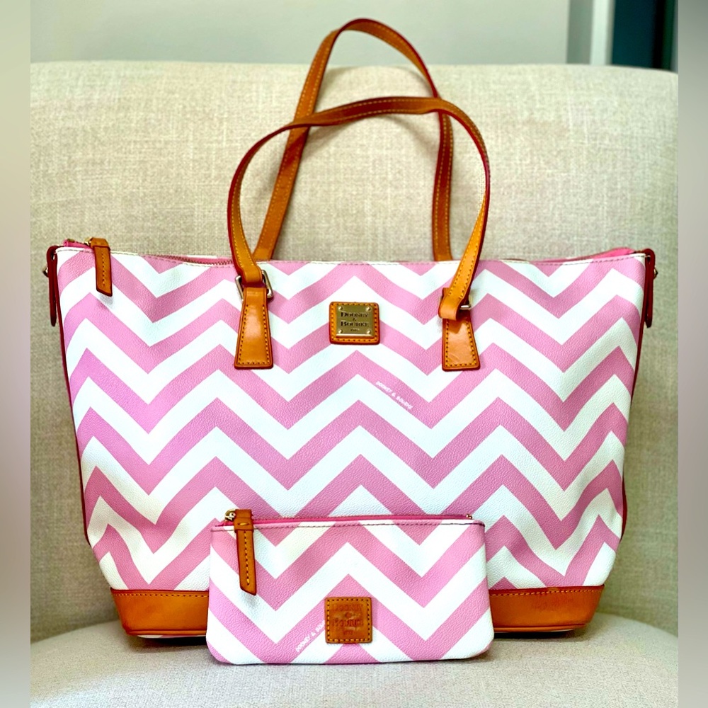 Dooney and Bourke Pink Chevron Set